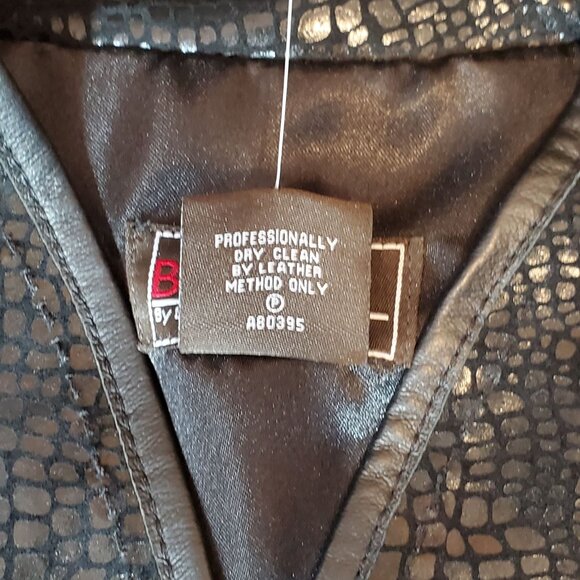 Bradley By Bradley Bayou Black Genuine Leather Jacket Embossed Texture Size 2XL - Picture 7 of 15